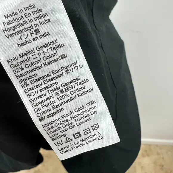 J.Crew Fitted Knit Mockneck Dress Poplin A Line Skirt Black Minimalist XXS NWT - Picture 10 of 12